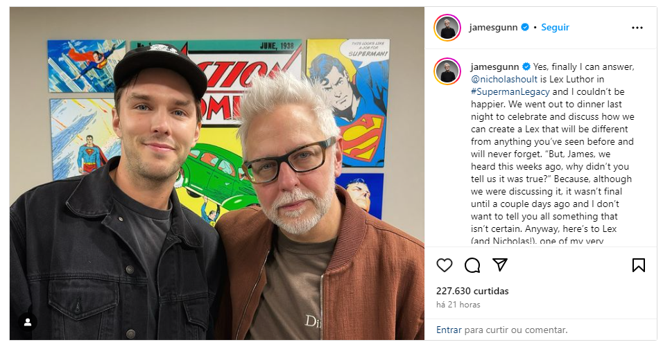 Roteiro de Superman: Legacy está pronto e James Gunn comemora com