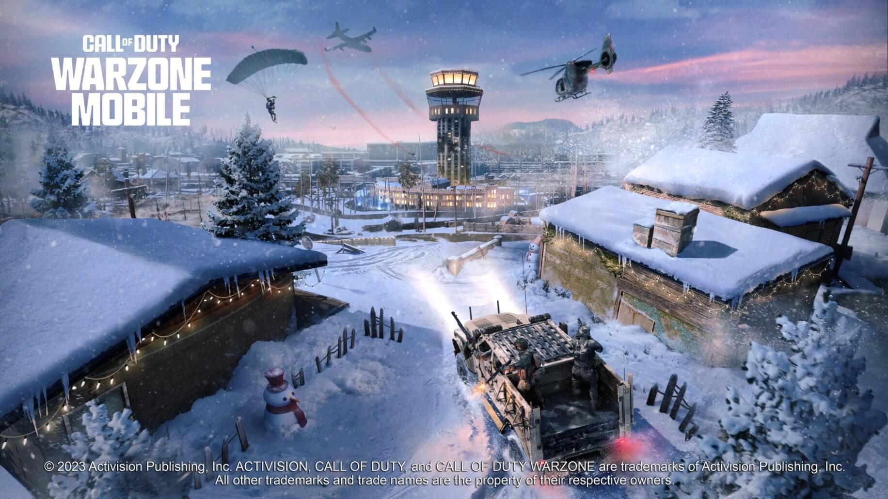 Imagem oficial do jogo Call of Duty: Warzone Mobile, com mapa conhecido do game.