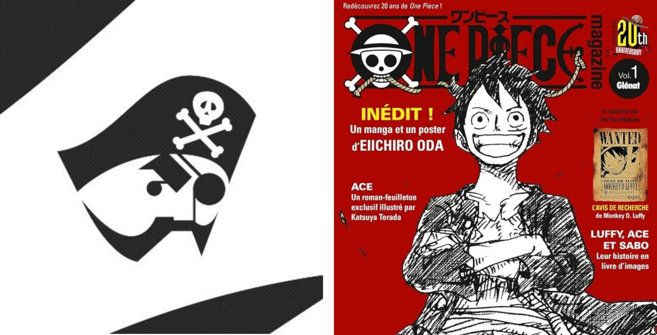 Logo da Shonen Jump News e a primeira capa da One Piece Magazine