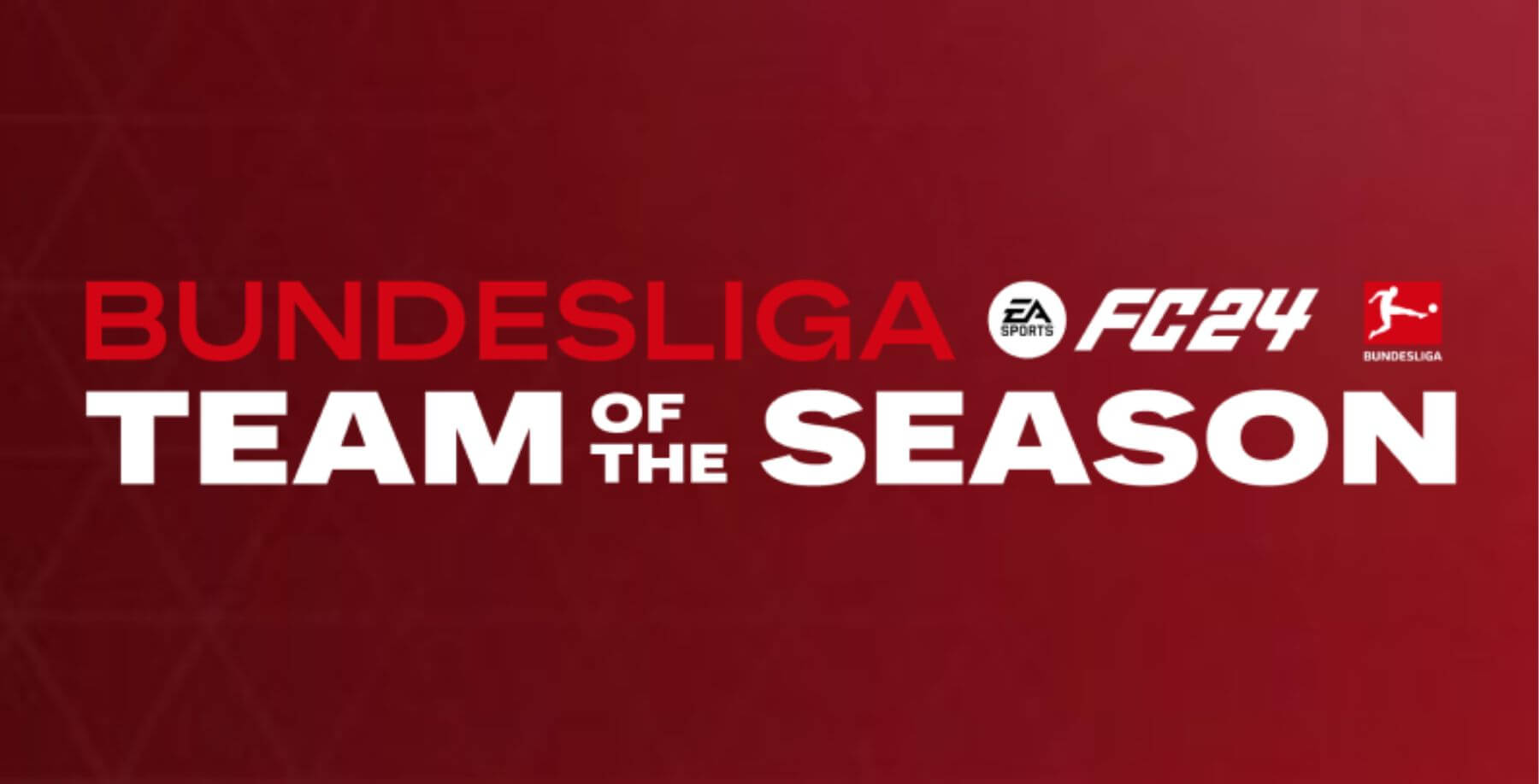 Logo do Team of the Season do Campeonato Alemão EA FC 24 com fundo cor de vinho